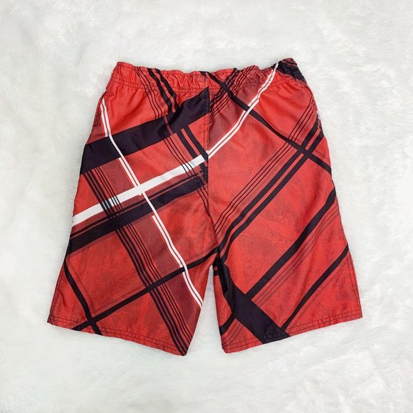 Boy's Joe Boxer Swim Trunks Red Black Sz L 10/12 - Picture 2 of 9